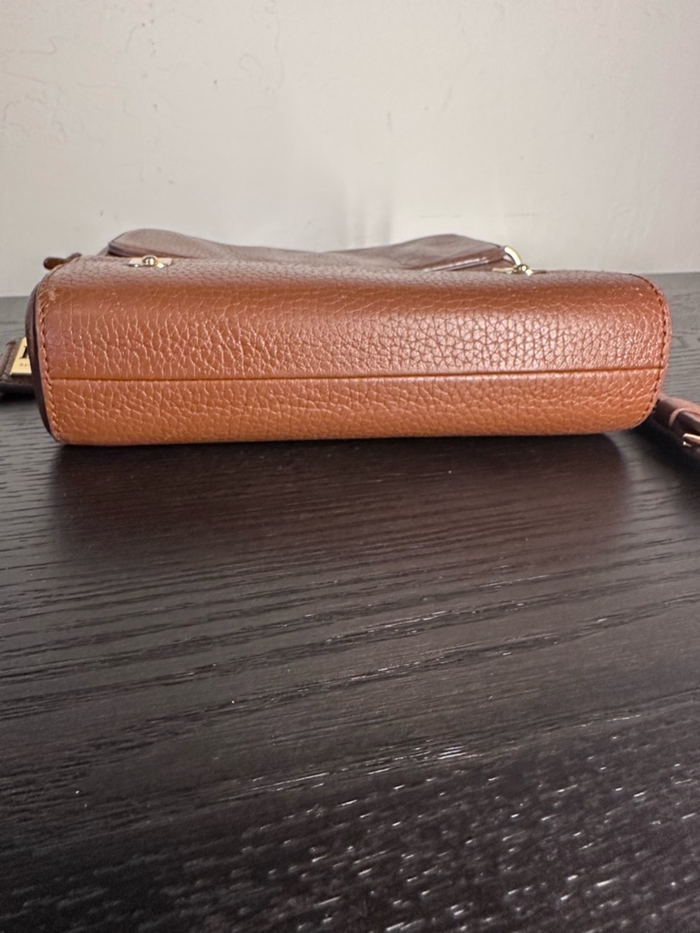 Ralph Lauren Tan Pebbled Leather Messenger Bag - Picture 13 of 13